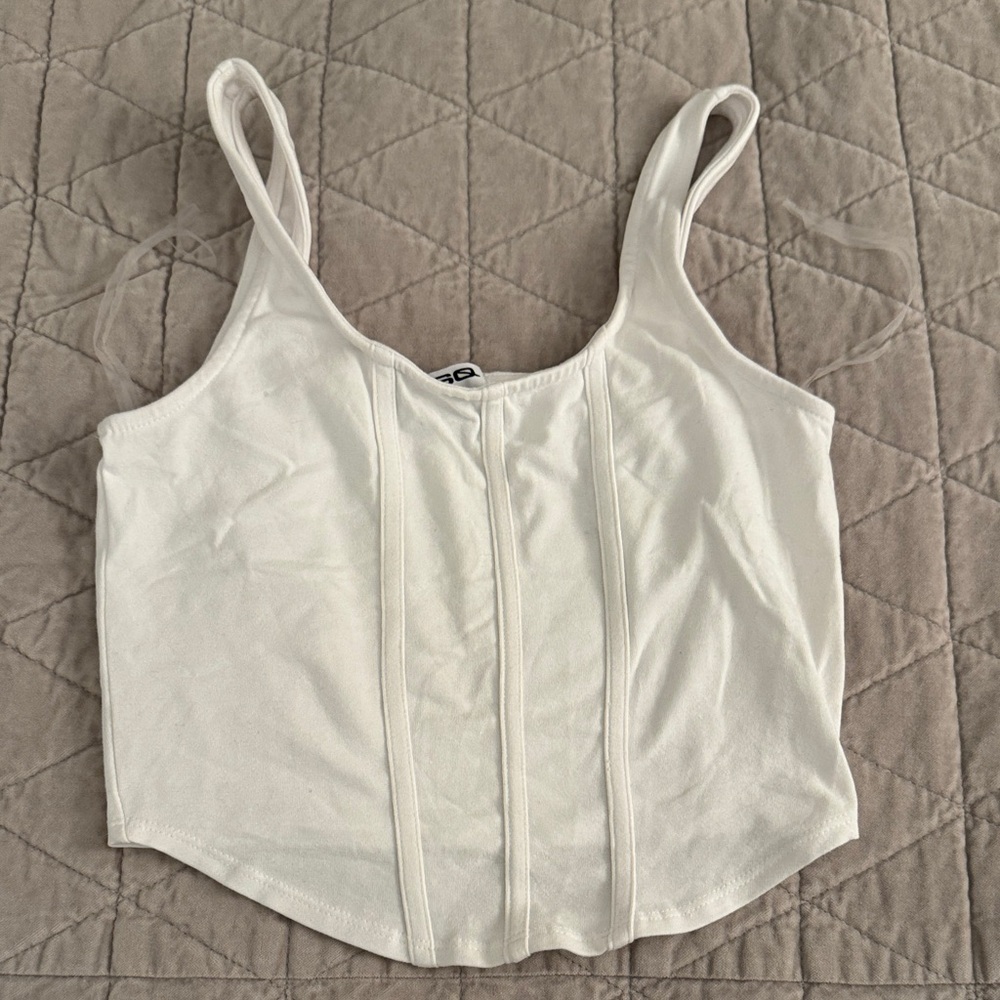 RSQ White Strappy Crop Top